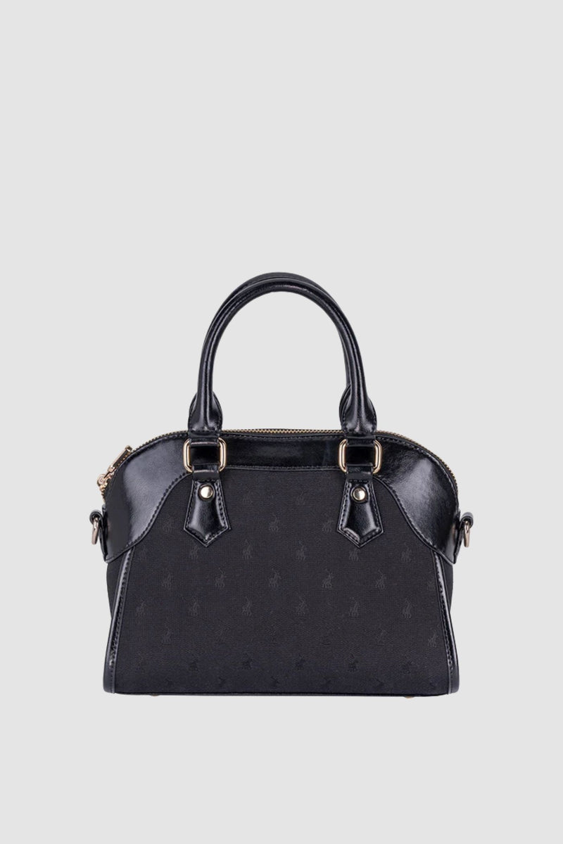 Jacquard Small Shopper Crossbody Bag - Black