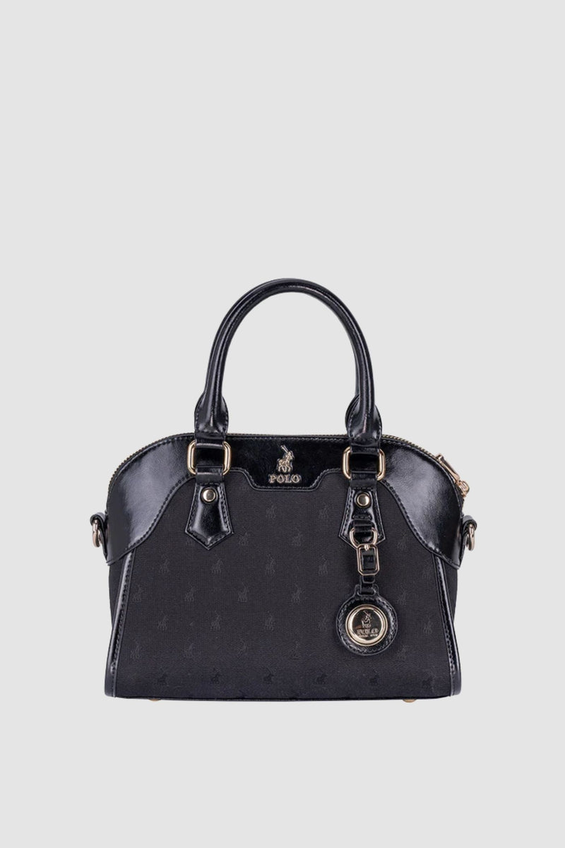 Jacquard Small Shopper Crossbody Bag - Black