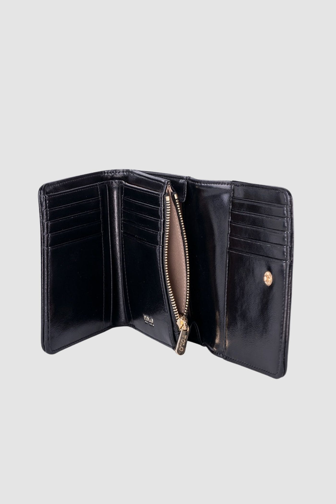 Jacquard Medium Trifold Purse Bag - Black