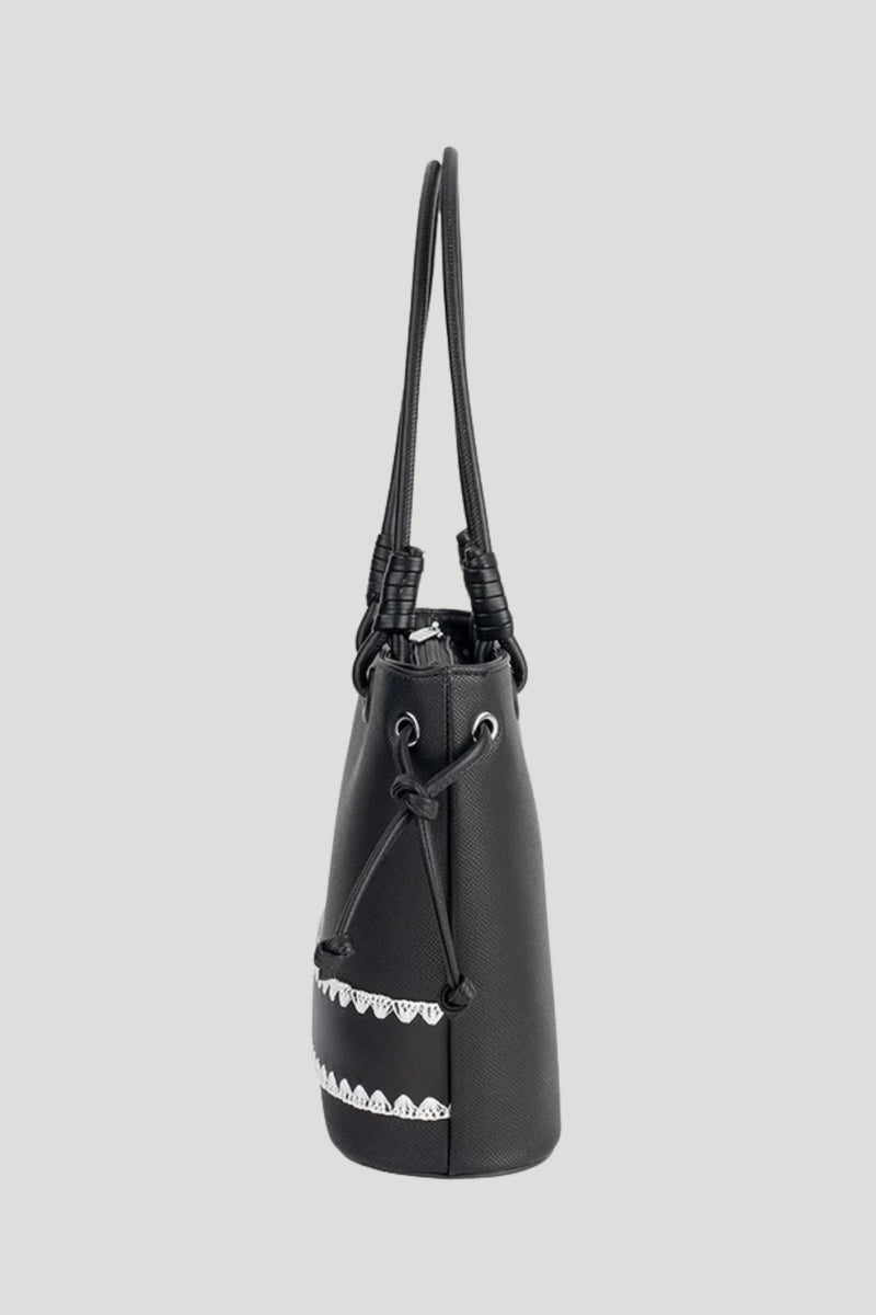 Elle Woven Tote - Black