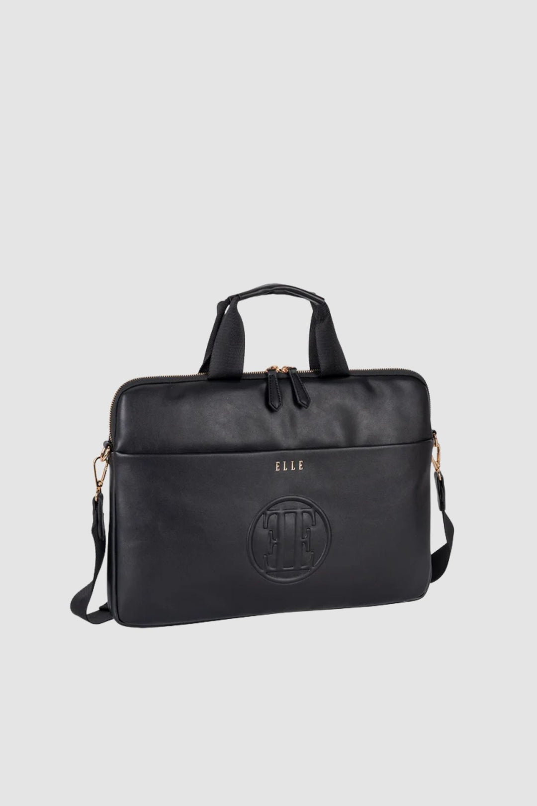 Embossed Slimline Laptop Bag - Black