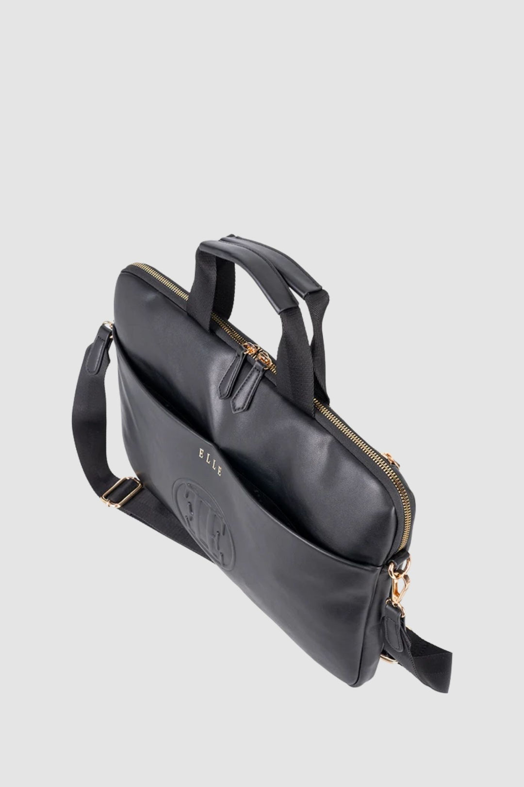 Embossed Slimline Laptop Bag - Black