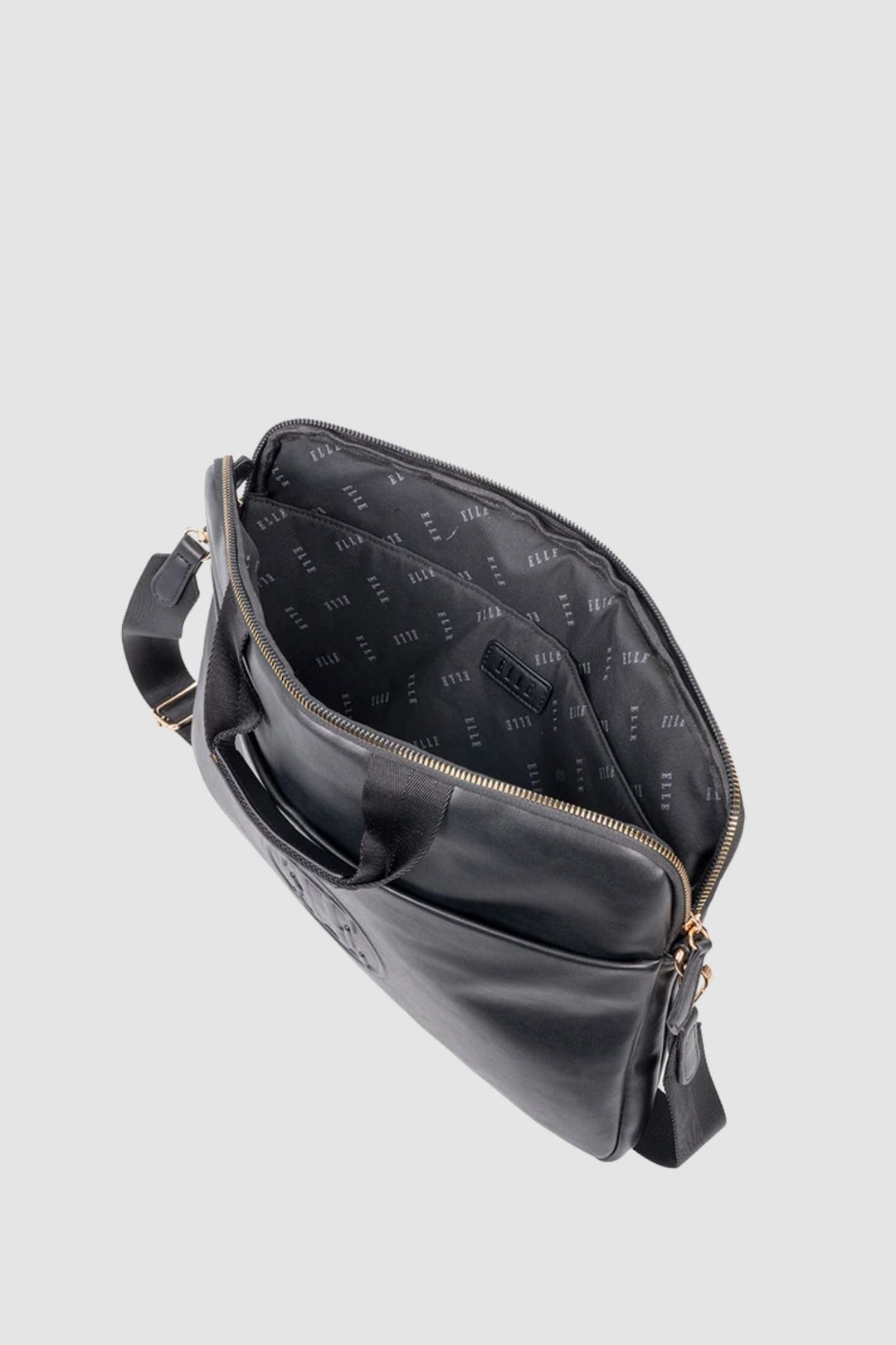 Embossed Slimline Laptop Bag - Black