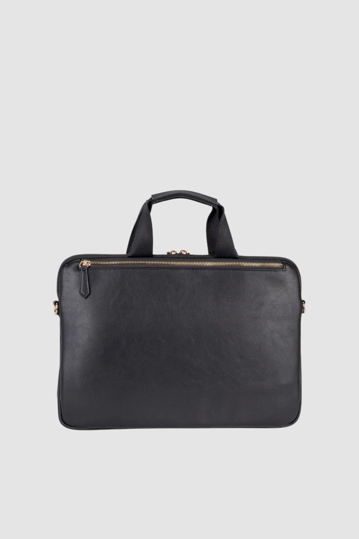 Embossed Slimline Laptop Bag - Black