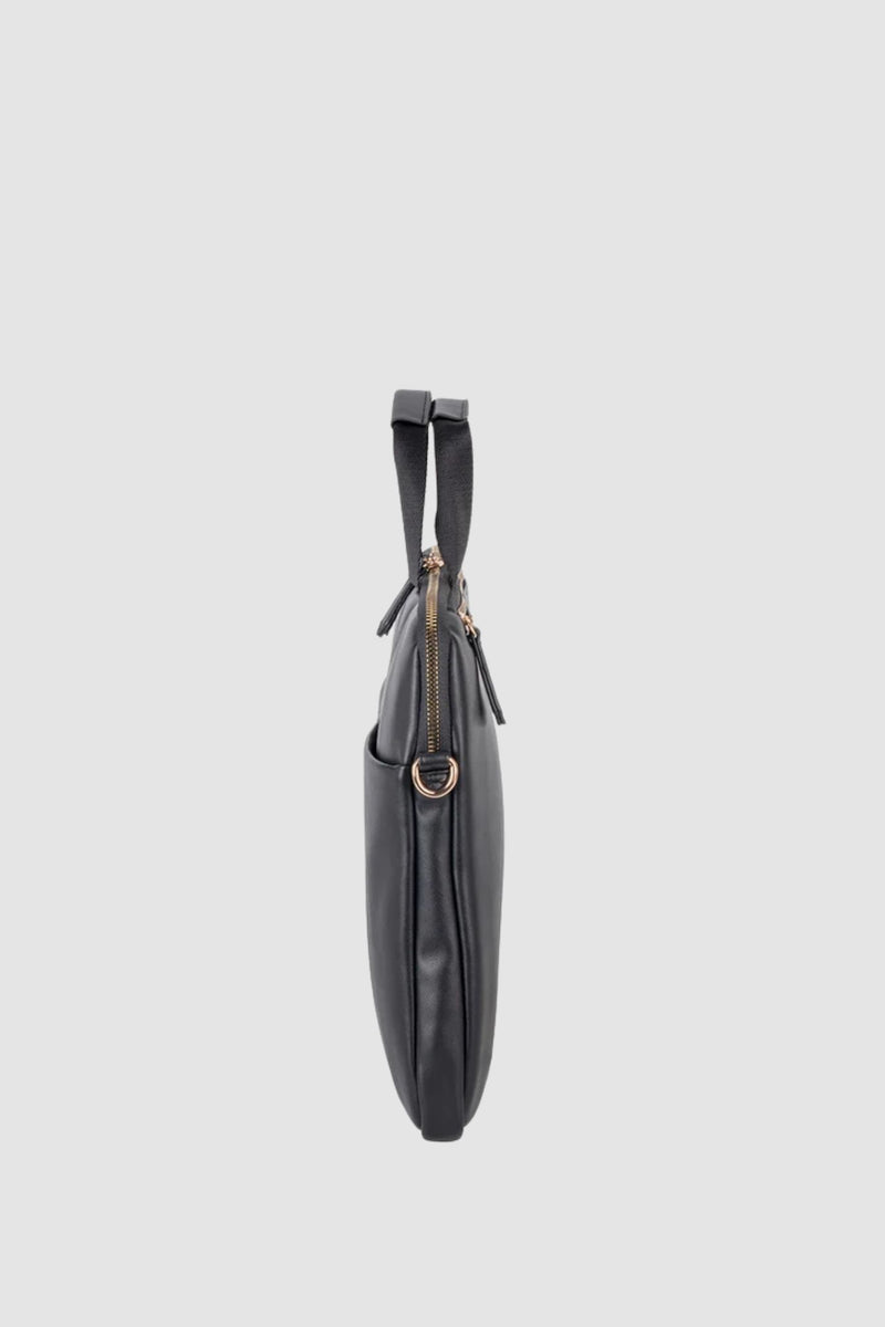 Embossed Slimline Laptop Bag - Black