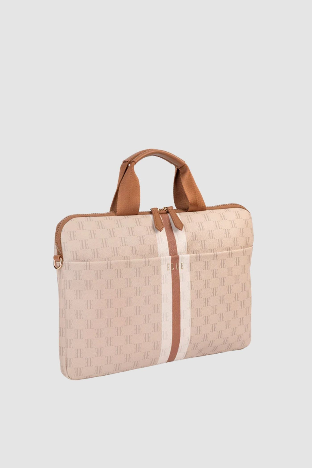 Monogram Slimline Laptop Bag - Tan