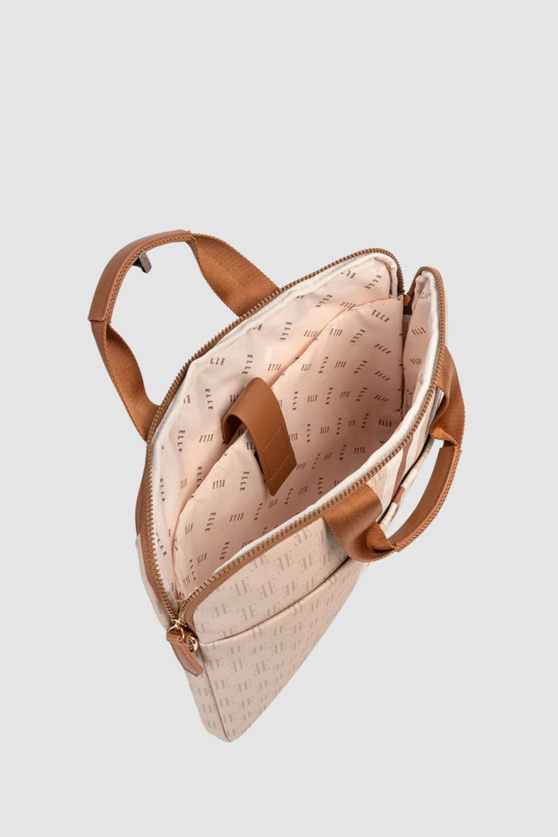 Monogram Slimline Laptop Bag - Tan