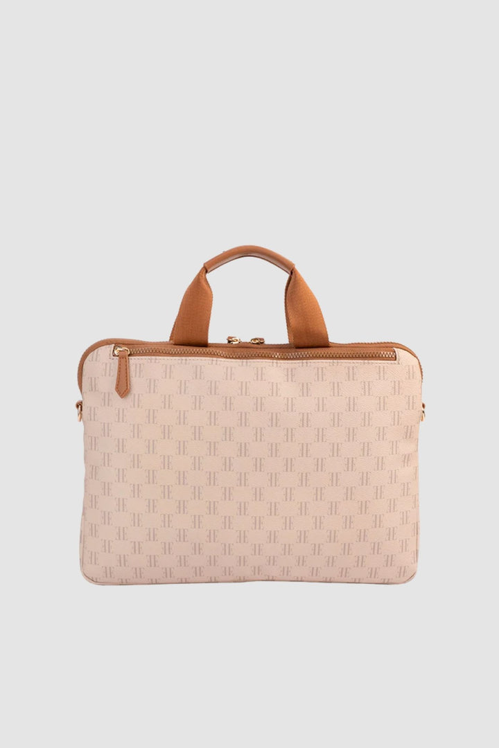 Monogram Slimline Laptop Bag - Tan