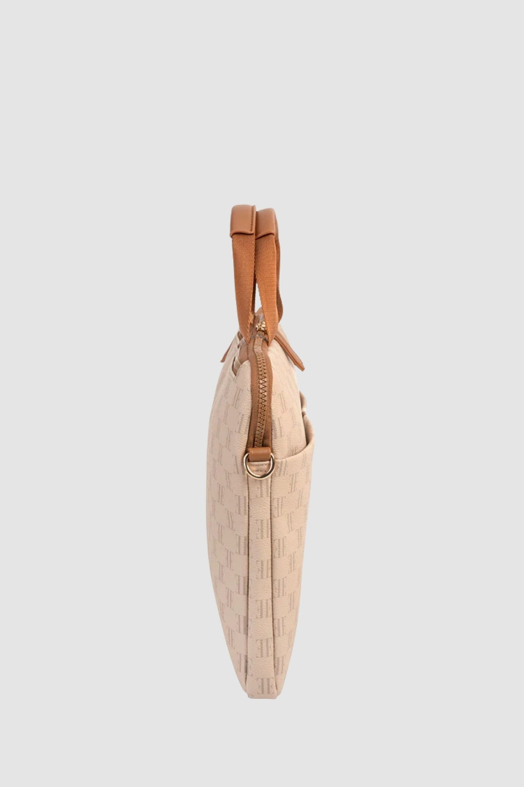 Monogram Slimline Laptop Bag - Tan