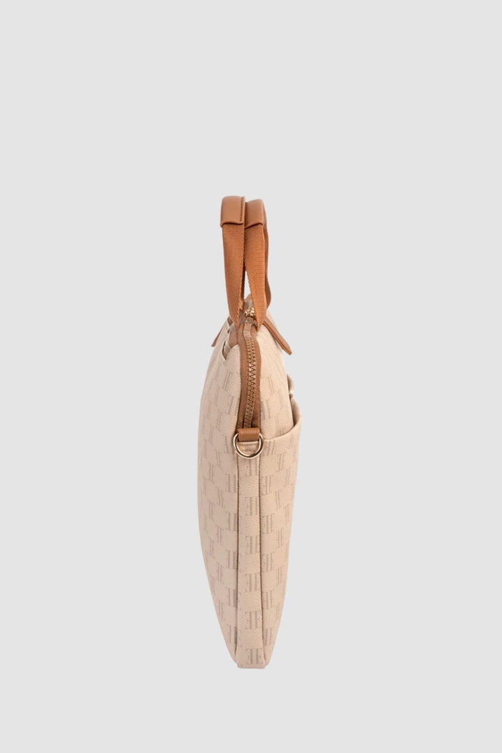 Monogram Slimline Laptop Bag - Tan
