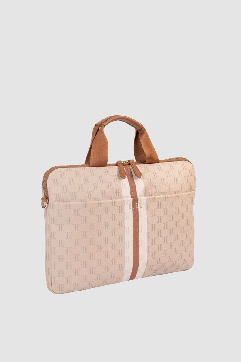 Monogram Slimline Laptop Bag - Tan