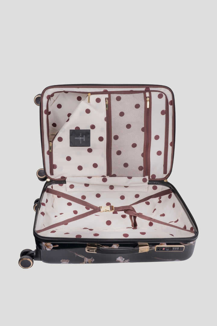 Wild Iris Medium 4-Wheel Trolley Case - Black