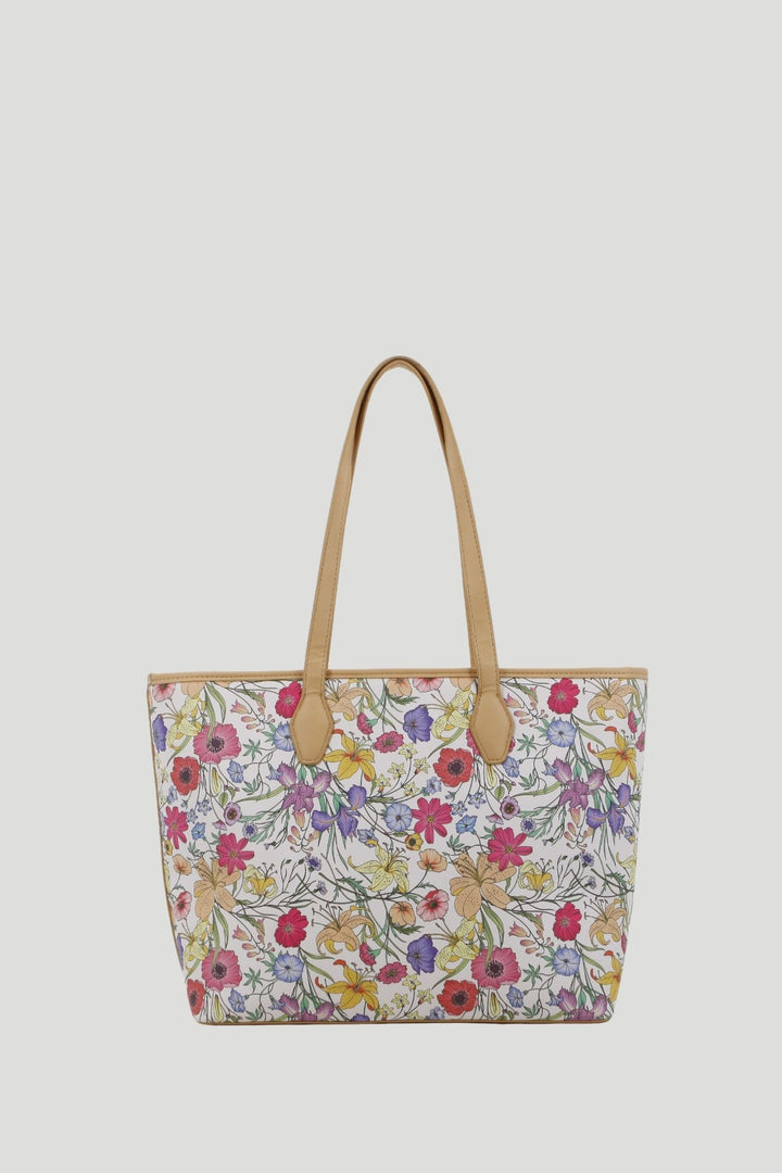 Elodie Printed Floral Tote Bag - White
