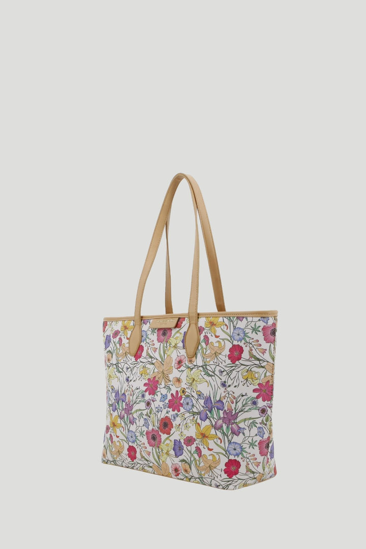 Elodie Printed Floral Tote Bag - White