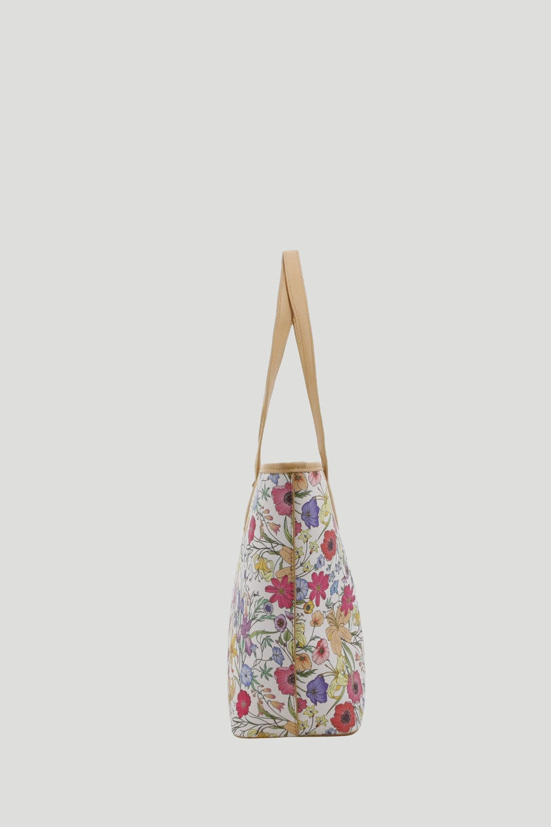 Elodie Printed Floral Tote Bag - White