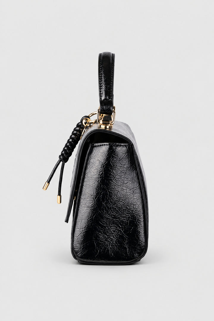 Madonna Flapover Sling Bag - Black