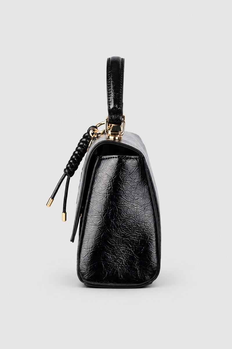 Madonna Flapover Sling Bag - Black