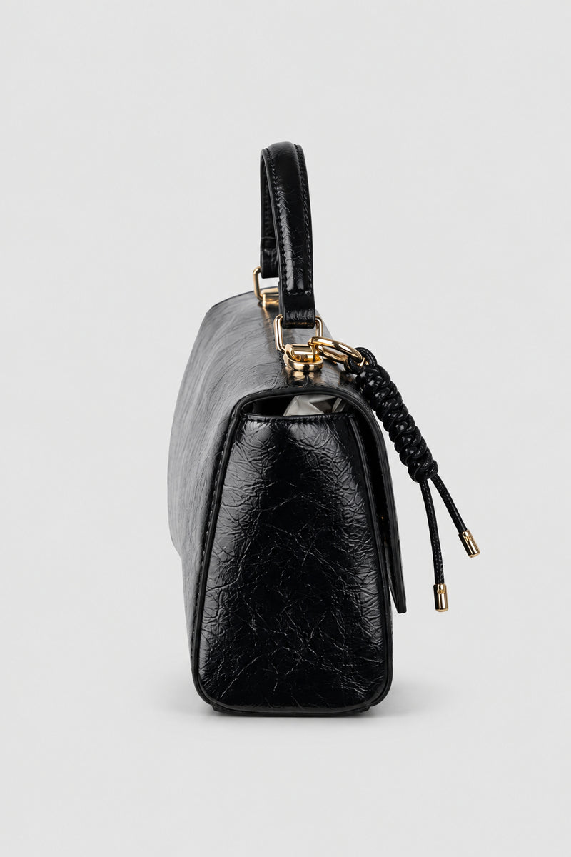 Madonna Flapover Sling Bag - Black
