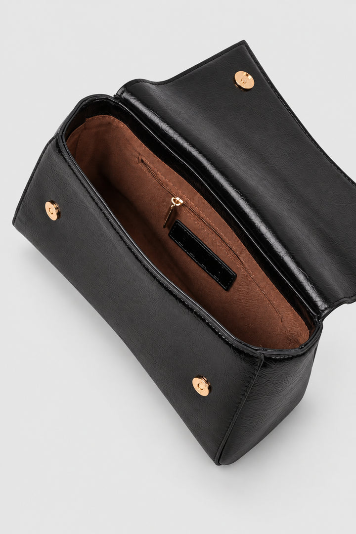 Madonna Flapover Sling Bag - Black