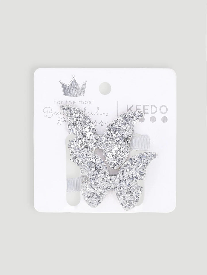 Keedo 2 Pack Glitter Butterfly Clip