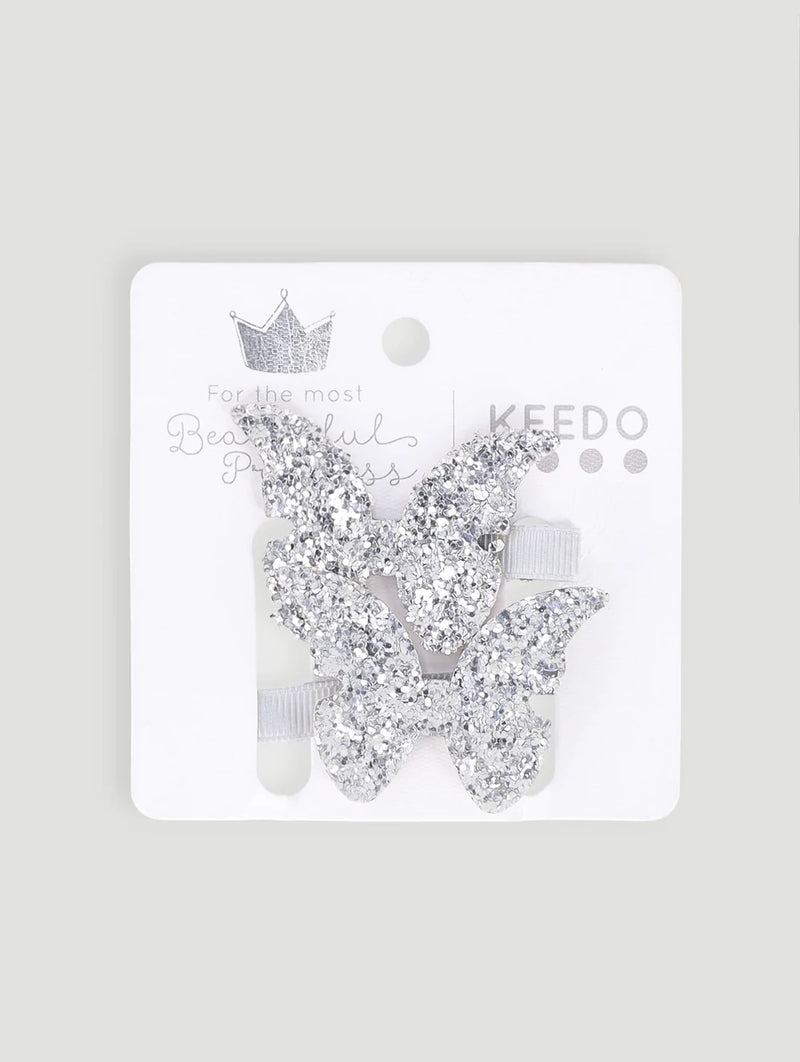 Keedo 2 Pack Glitter Butterfly Clip