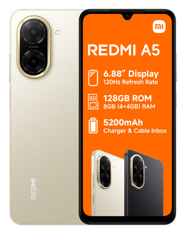 Redmi A5 128GB Dual Sim Gold Cellphone
