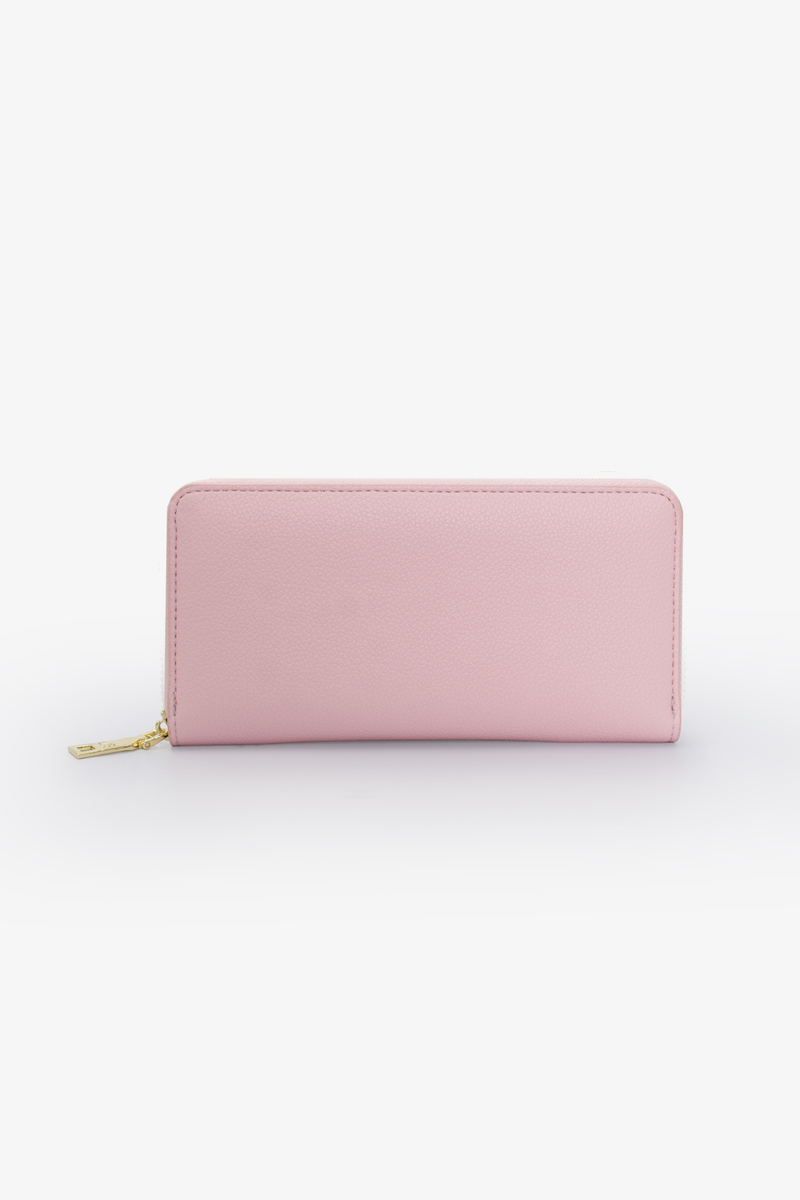 Charlotte Light Text Zip Around Purse - Pink