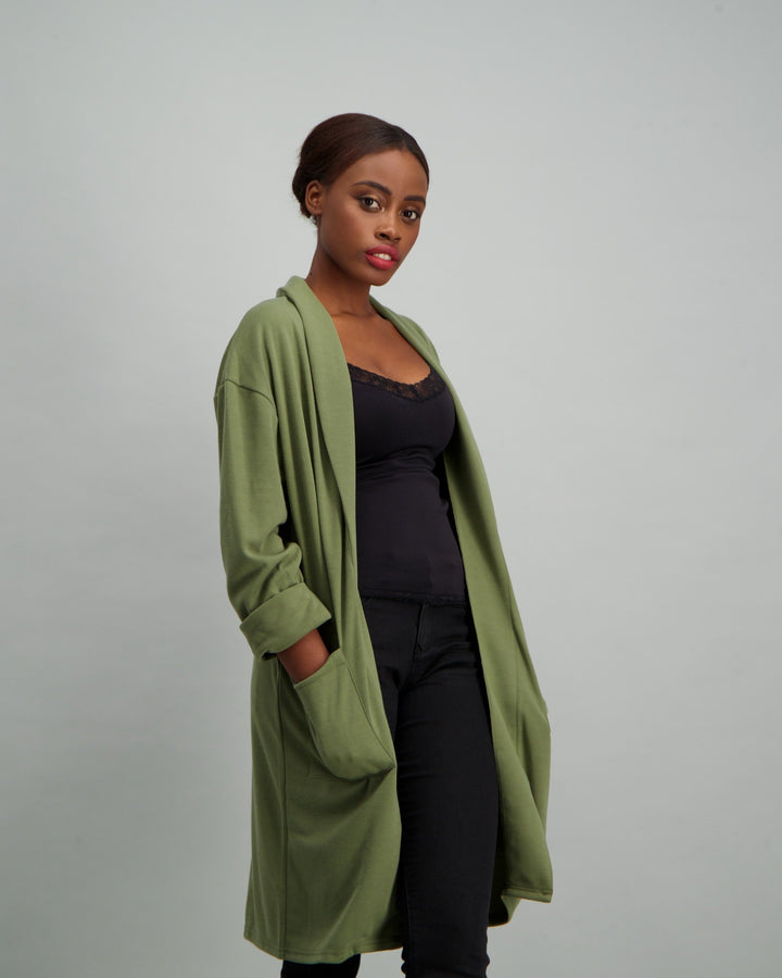 Ladies Longline Duster Coat - Fatigue