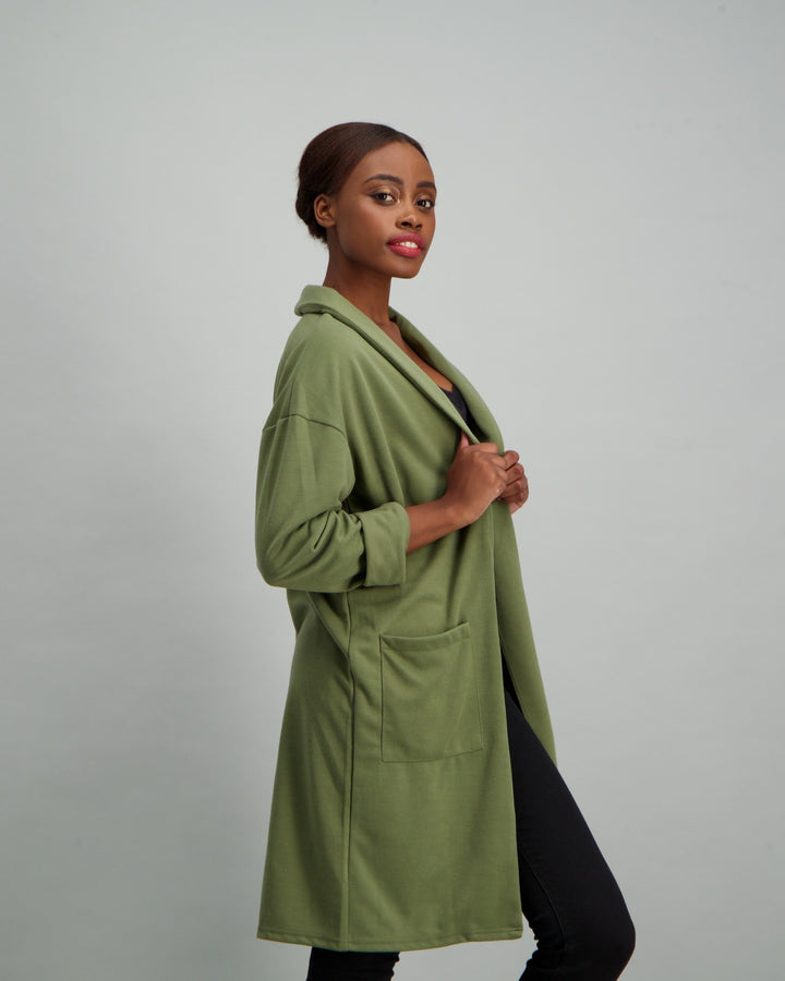 Ladies Longline Duster Coat - Fatigue