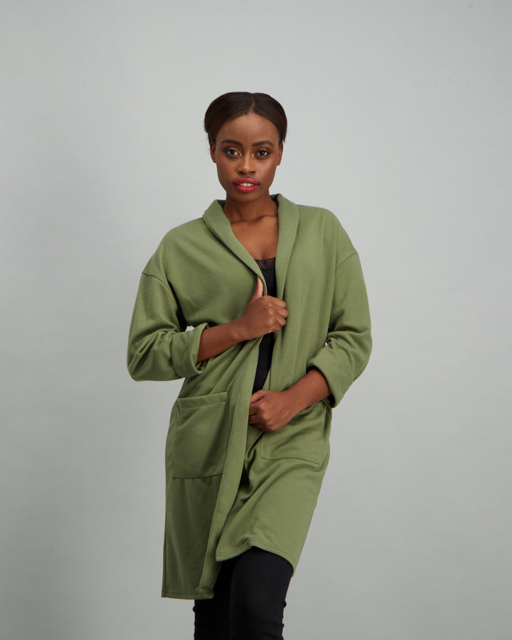 Ladies Longline Duster Coat - Fatigue