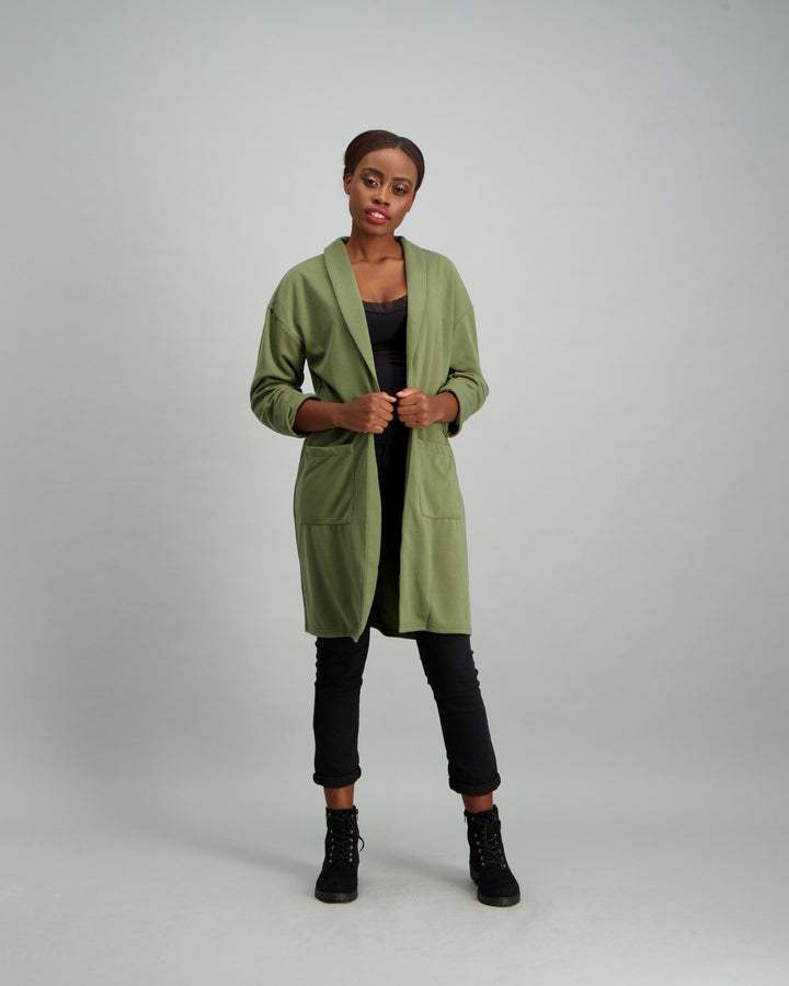 Ladies Longline Duster Coat - Fatigue