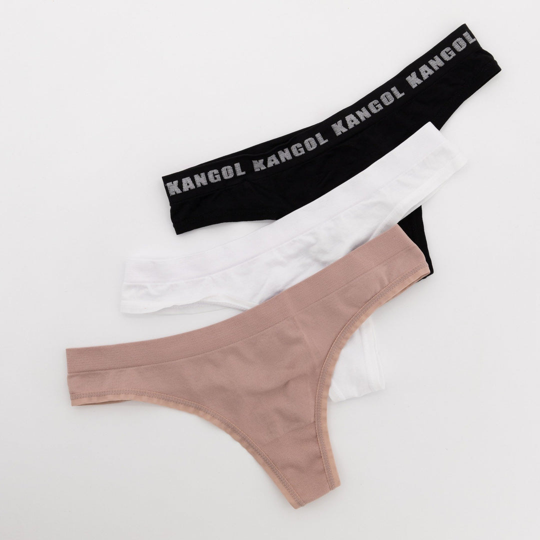 Ladies 3 Pack Thong - Nude