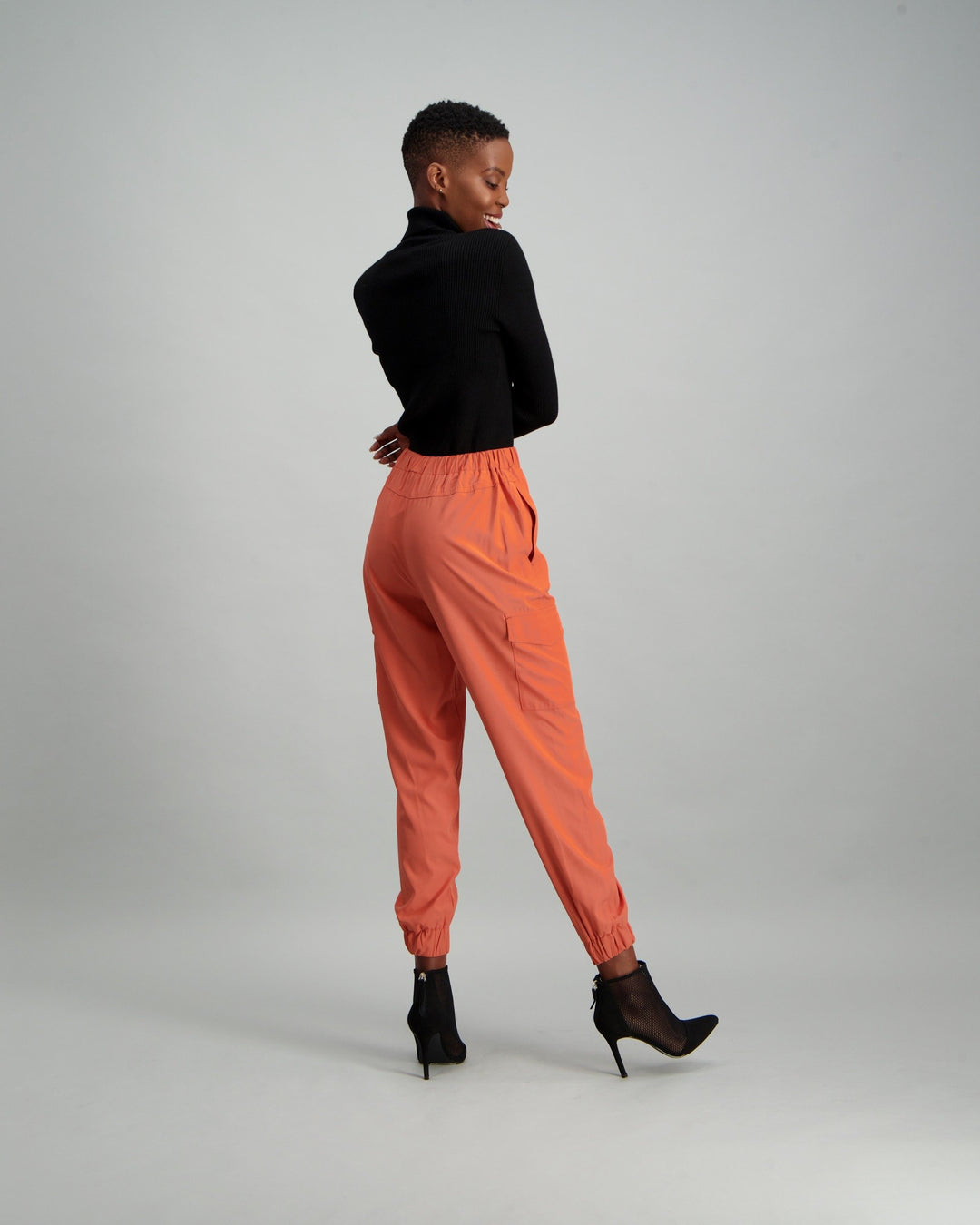 Ladies Utility Tie Front Soft Pant - Apricot