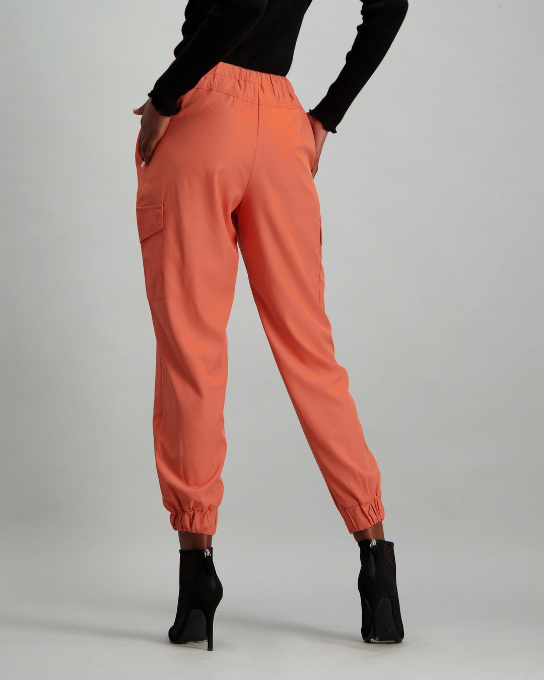 Ladies Utility Tie Front Soft Pant - Apricot