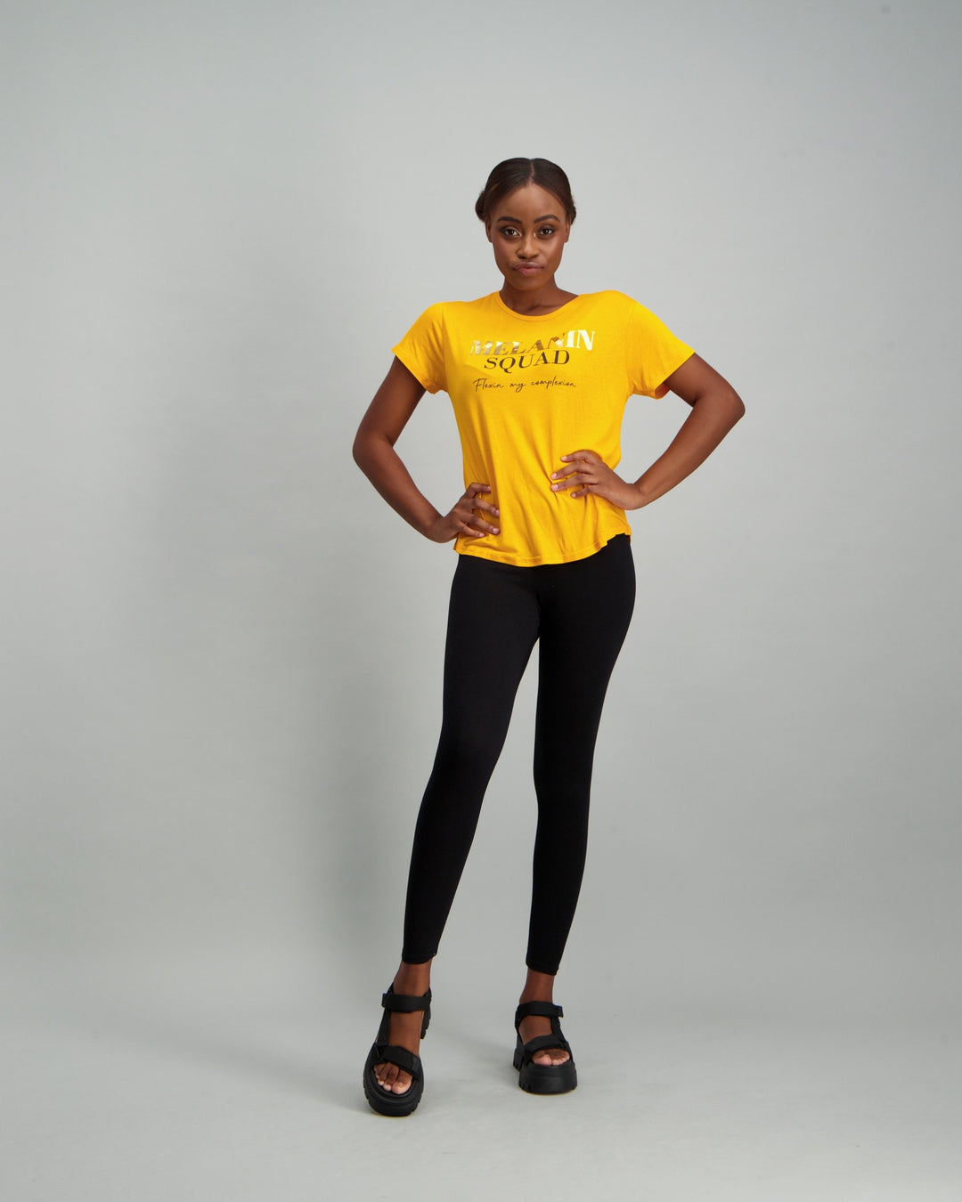 Ladies Slogan T-Shirt - Mustard