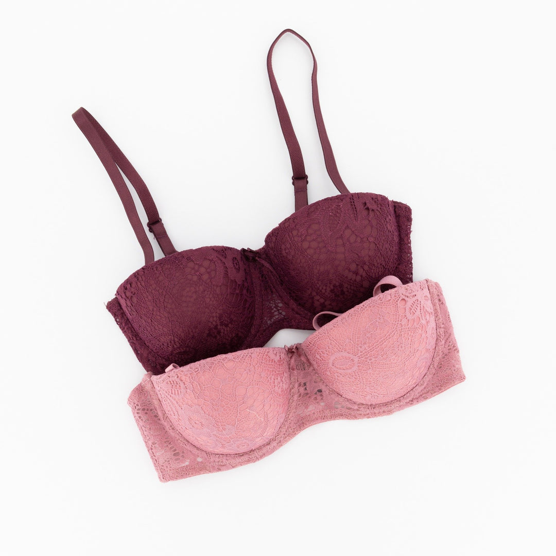 Ladies-2 Pack Core Lace Balconette Bra