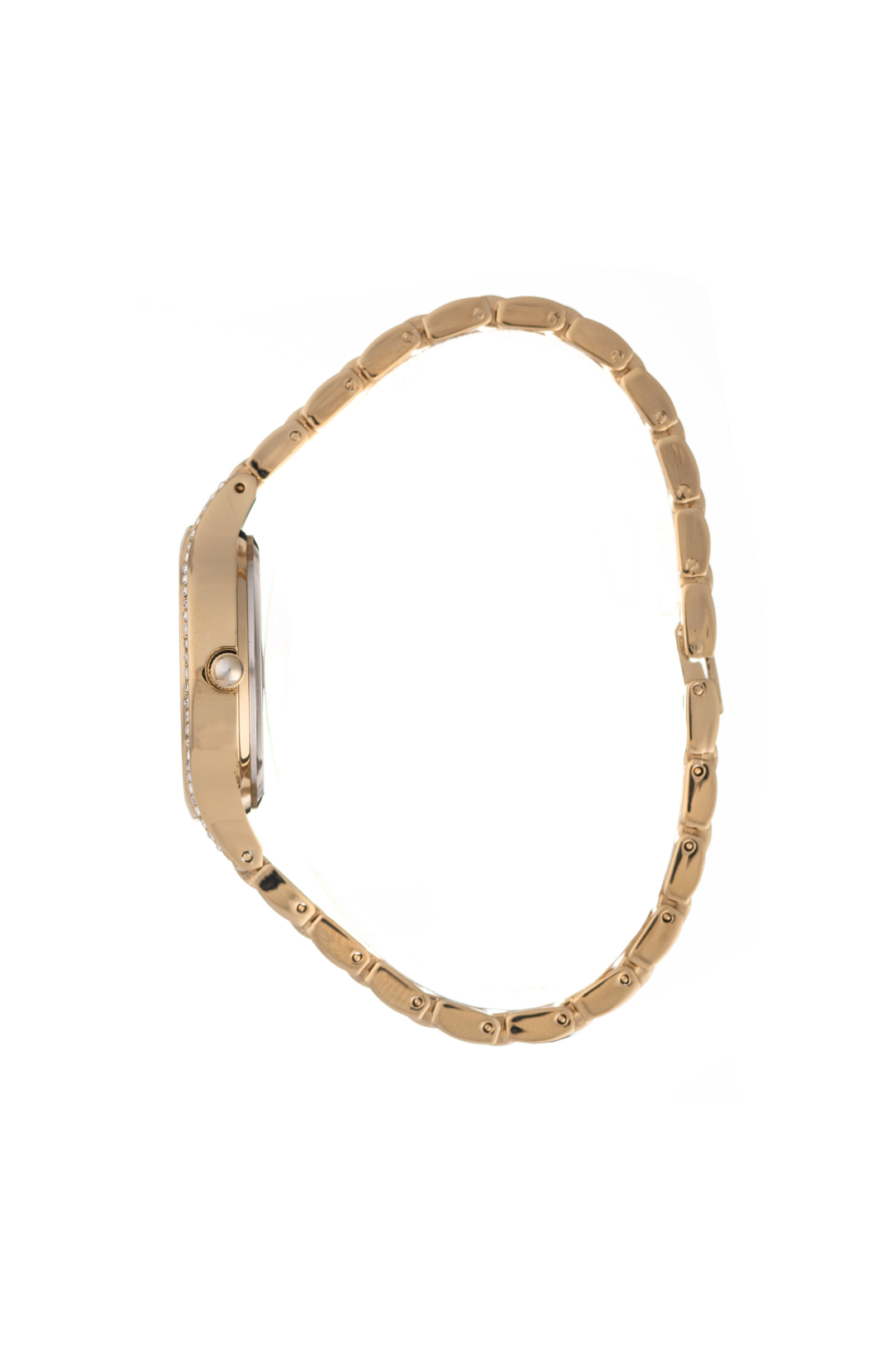 30Mm Gold Alloy Case & Bracelet With Stone Detail Watch - Gold