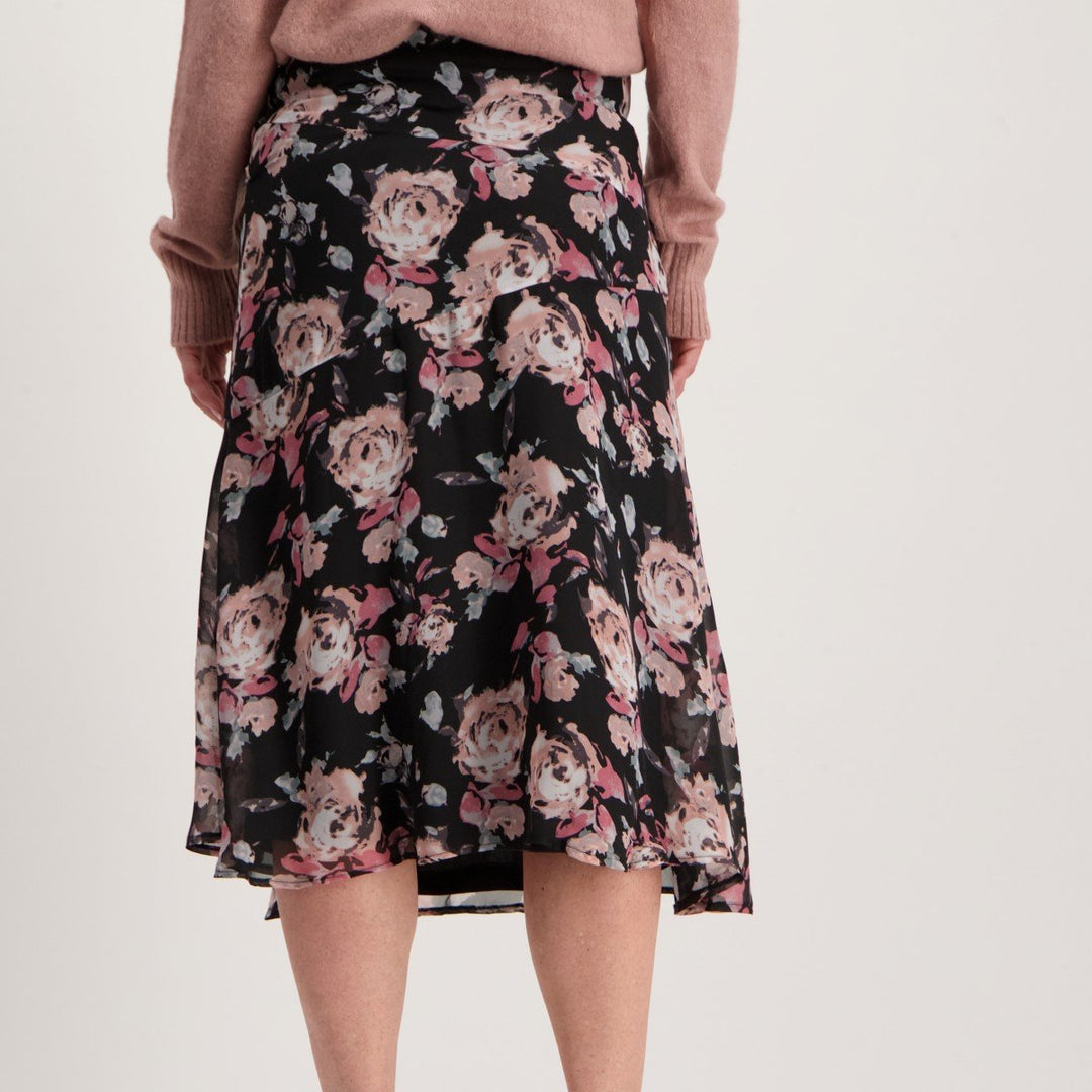 Ladies Floral Skirt - Black