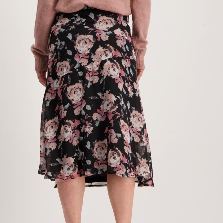 Ladies Floral Skirt - Black