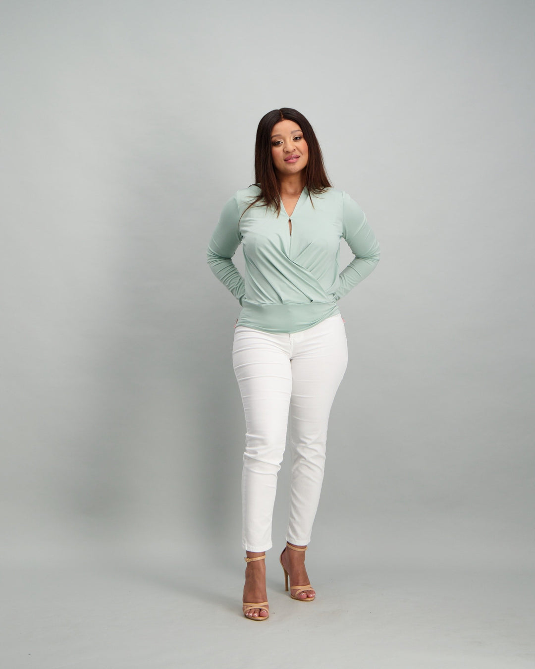 Ladies Cowl Neck Top - Mint