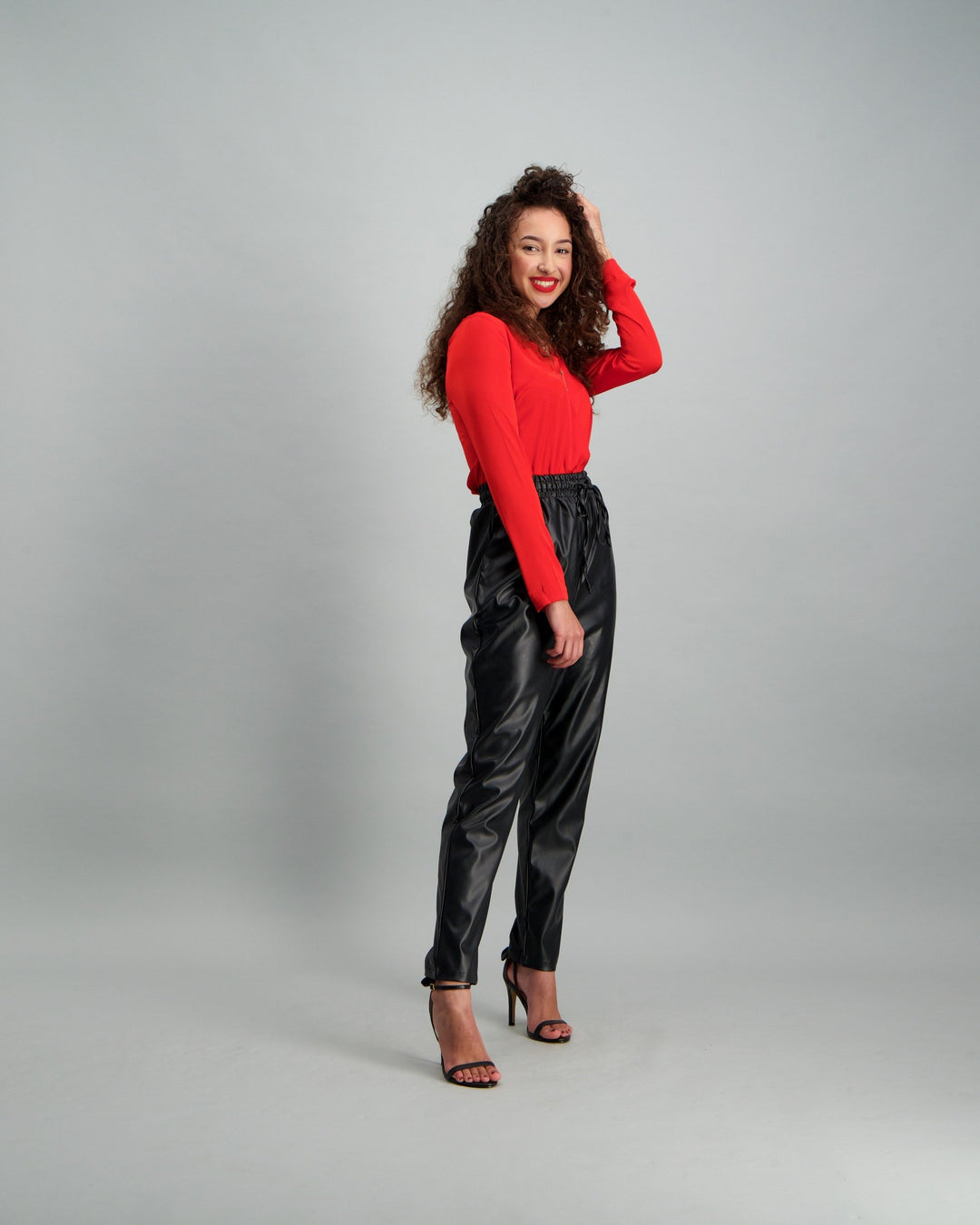 Ladies Long Sleeve Red Bodysuit - Red