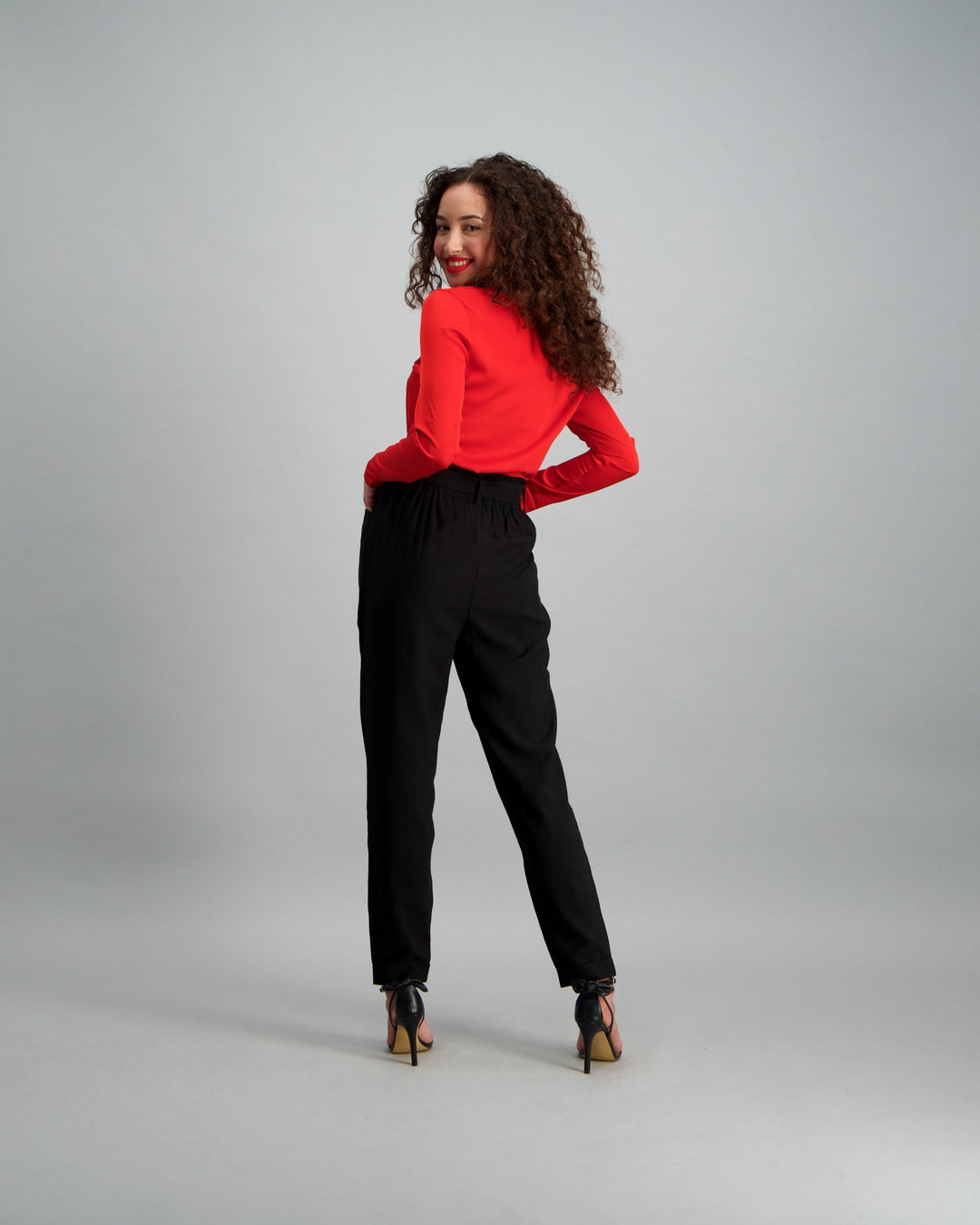 Ladies Paper Bag Pant - Black