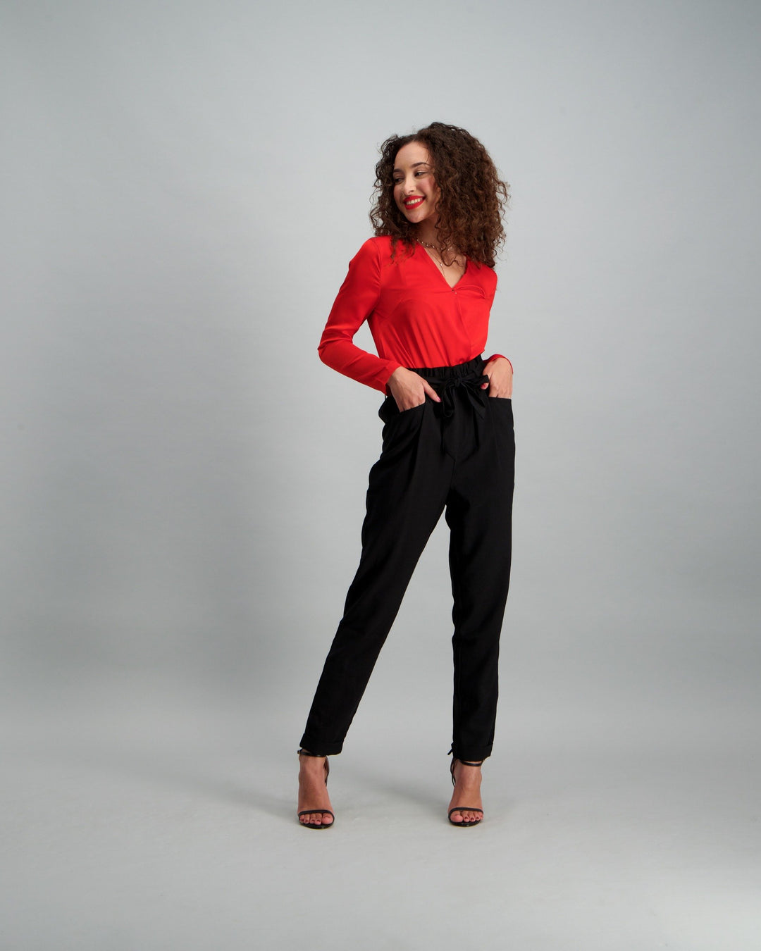 Ladies Paper Bag Pant - Black