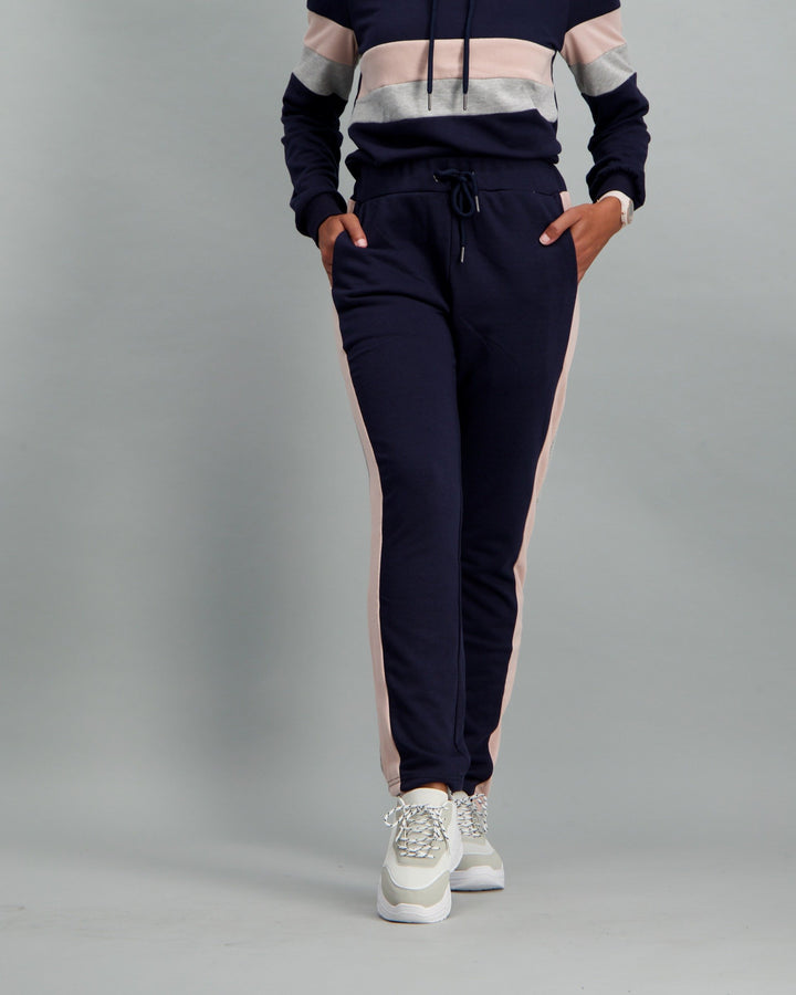 Ladies Navy & Pink Fleece Track Pant