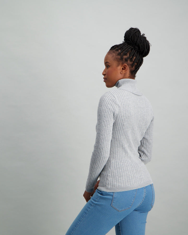 Ladies Core Polo Neck - Grey