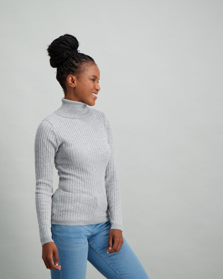 Ladies Core Polo Neck - Grey