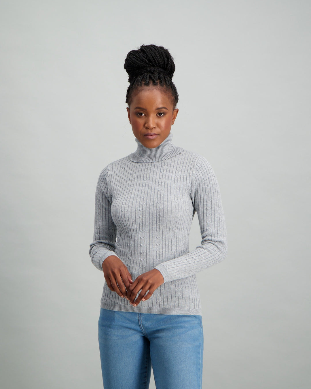 Ladies Core Polo Neck - Grey