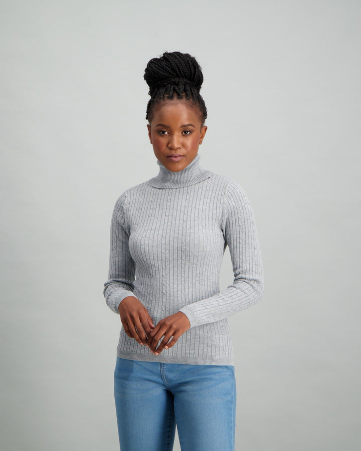 Ladies Core Polo Neck - Grey