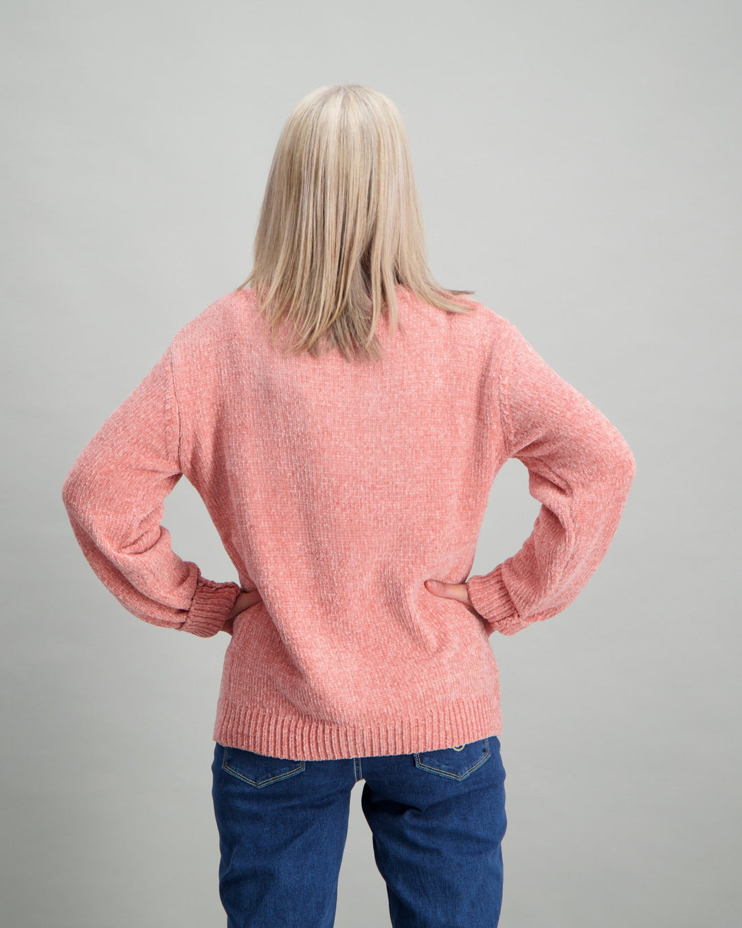 Ladies Chenille Jumper - Dusty Pink