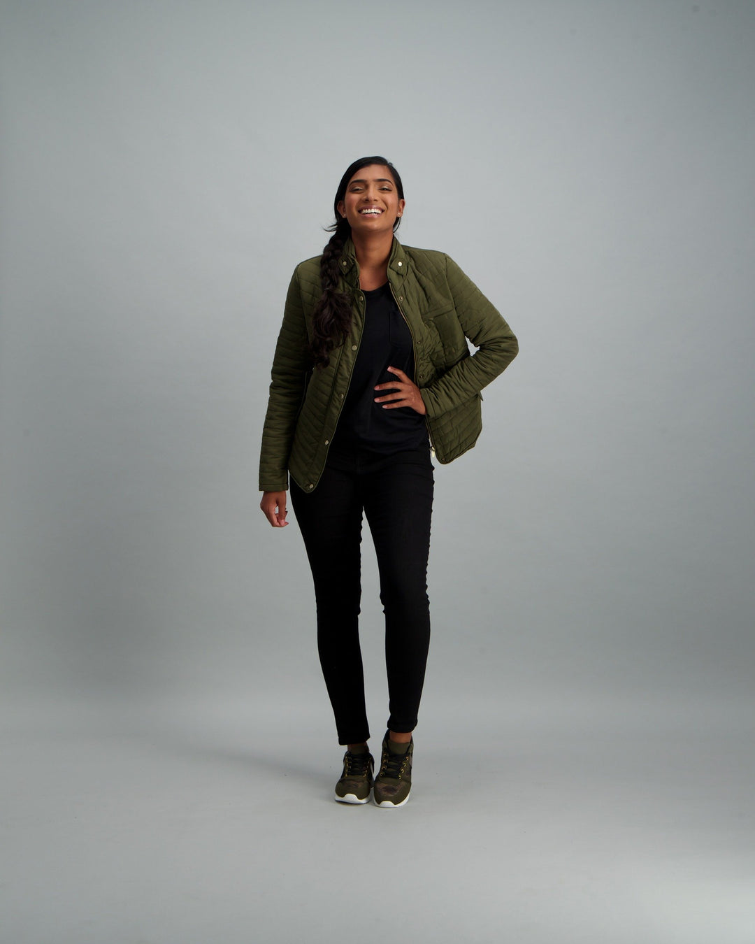 Ladies Basic Puffer Jacket - Khaki